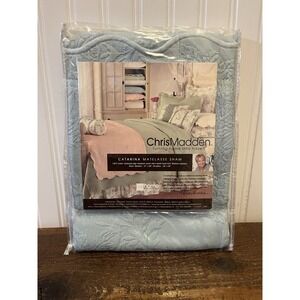 VTG 2 Chris Madden Catarina Matelassé Misty Blue Scalloped 21x26 Standard NOS